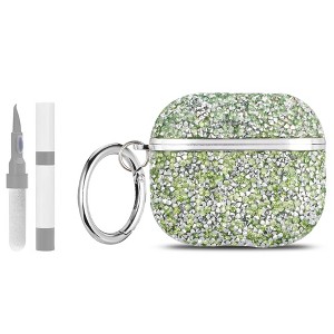 HTUTWOO for Airpods Pro 3 Diamond Case, Rhinestone Bling Glitter Shockproof Protective Cover with Keychain for Girls and Women - 1 of 4