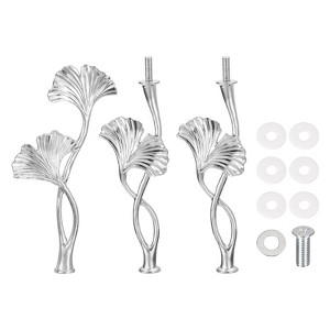 Unique Bargains 3-Tier Cupcake Stand Handles with Screws Blossom Silver 1 Set - 1 of 4