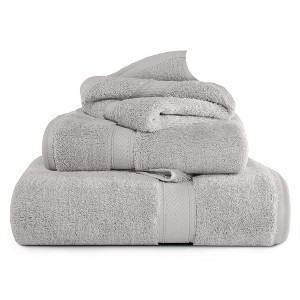 Egyptian Cotton Ultra Plush Quick Dry Towel and Washcloth Set by Blue Nile Mills - 1 of 4