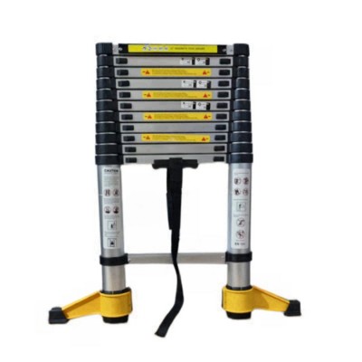 Syemin Ladders Telescopic Aluminum Ladder, Multi-purpose Folding Telescopic Ladder with Hooks, Heavy Duty Ladder, Silver, 19.7"*3.54"*31.9"