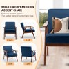 Lyngins Modern Velvet Accent Chair with Rubber Wood Frame, Wingback Chair with Extra-Thick Backrest, Living Room Chair, Lounge Chair Indoor - 2 of 4