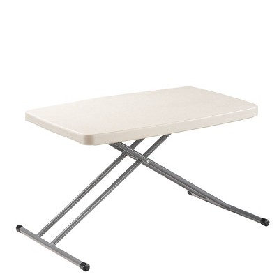 Speckled Gray Adjustable Height Folding Card Table with Steel Frame