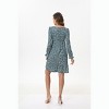 A heart-shaped collar long sleeved printed short maternity dress with dark green floral print (print) dark green print_S - 2 of 4