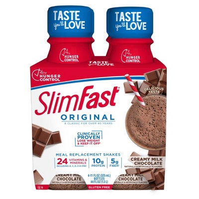 SlimFast Original Meal Replacement Shakes - Creamy Milk Chocolate - 11 fl oz/4pk