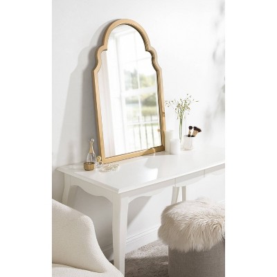 Gold Moroccan-Inspired Arched Wall Mirror with Scalloped Edges