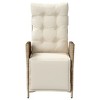 vidaXL Reclining Patio Chair with Footrest Beige Poly Rattan - 4 of 4