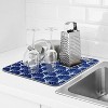 LunaLulinlk Dish Drying Mat for kitchen Absorbent Microfiber 16"x18" Blue Geometry - 2 of 4