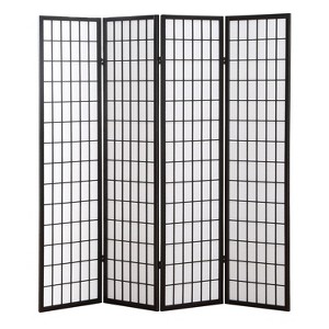 Gulches 4 Piece 72 Inch Black Room Dividers and Partitions Featuring Dense Rectangle Design - 1 of 4