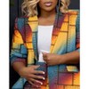 YesFashion Women Casual Long Sleeve Color Block Fahion Fall Laple Open Front Office Work Suits Blazer Jackets Streetwear - 3 of 4