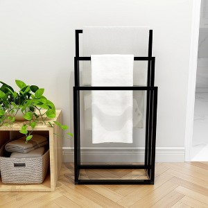 Metal Freestanding Towel Rack 3 Tiers Hand Towel Holder Organizer for Bathroom Accessories - 1 of 4