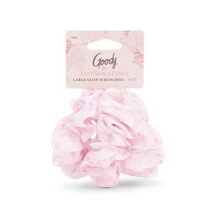 Goody x LoveShackFancy Large Satin Scrunchies - Rosa Beaux and English Ivy - 3ct - Pink - 1 of 4