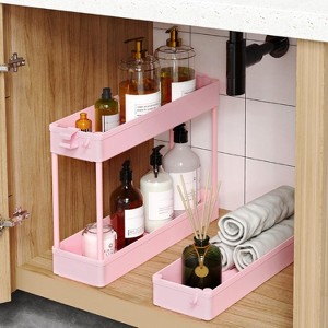 Hachikiko 3 Tier Slim Rolling Storage Cart - Removable Shelves Bathroom Organizer with Lockable Casters, Multi-Purpose Utility Cart - 1 of 4