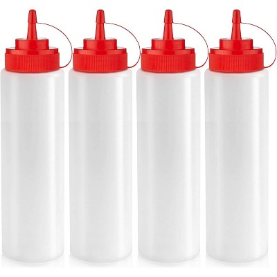 Condiment Squeeze Bottles for Sauces, 3 Pack 12 oz Leak Proof Oil and Syrup Dispensers