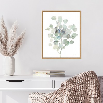 Sylvie Maple Framed Eucalyptus Canvas Wall Art 16 x 20 Inches