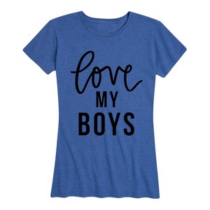 Women's - Instant Message - Love My Boys Short Sleeve Graphic T-Shirt - 1 of 4