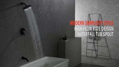 Brushed Gold Wall Mounted Rain Shower Faucet Set