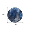 Navy Blue And Denim Blue Abstract Washable Indoor Outdoor Area Rug - 3 of 4