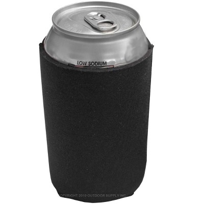 Zipper Foam Soda Beer Can Holders BLANK Insulators Black