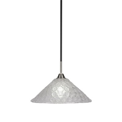 Toltec Lighting Paramount 1 - Light Pendant in  Matte Black/Brushed Nickel with 16" Italian Bubble Shade