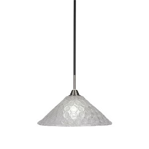 Toltec Lighting Paramount 1 - Light Pendant in  Matte Black/Brushed Nickel with 16" Italian Bubble Shade - 1 of 1