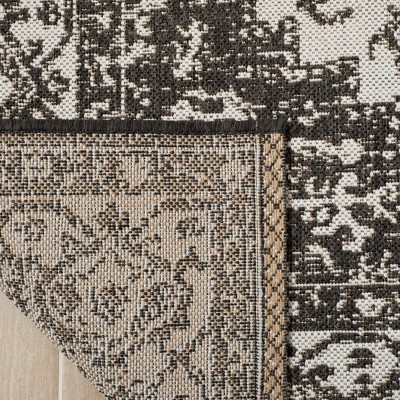 Linden Light Grey & Charcoal Geometric Synthetic Area Rug - 6'7" x 9'2"
