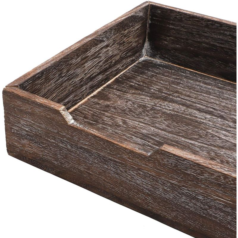 Juvale Rustic Wood Stackable Paper Tray, Vintage Office Desk Desktop Holder Organizer for Documents Files Folders Magazines, 10.5 inches, 5 of 6