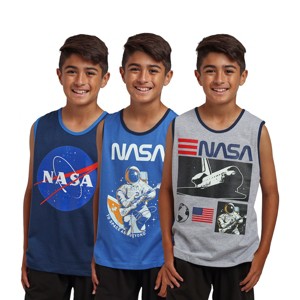 NASA Astronauts & Shuttles Boy’s 3-Pack Tank Top Set - 1 of 4