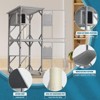 KWPZQEB Large Cat House Outdoor Catio Cat Enclosures with Wheels & 2 Doors, 70.9" Kitty House with Upgraded Resting Box Waterproof Roof, Gray - 3 of 4