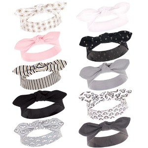 Hudson Baby Infant Girl Cotton Headbands 10pk, Sunshine, 0-24 Months - 1 of 4