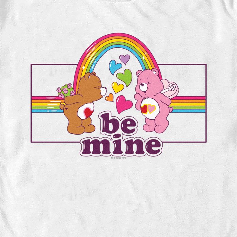 Men's Care Bears Valentine's Day Tenderheart Bear and Love-a-Lot Bear Be Mine Rainbow T-Shirt, 2 of 6