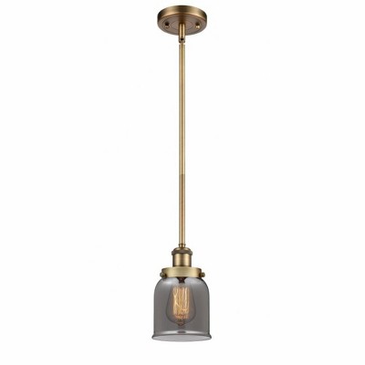Bell - 1 Light Stem Hung Mini Pendant In Industrial Style-10 Inches Tall and 5 Inches Wide