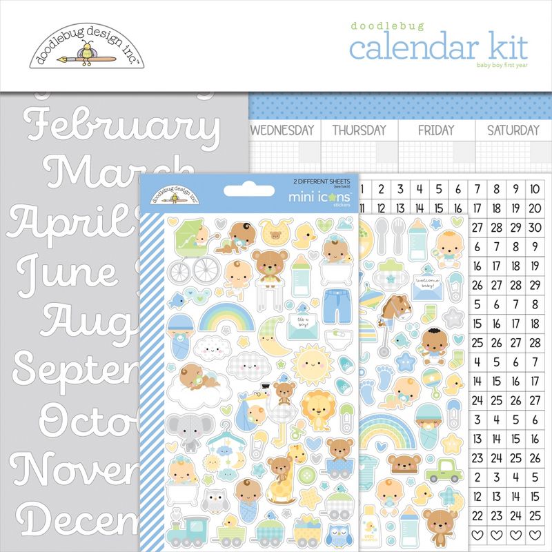 Doodlebug First Year Calendar Kit-Baby Boy, 1 of 3