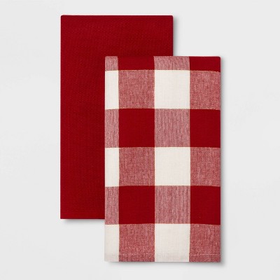 red check tea towels