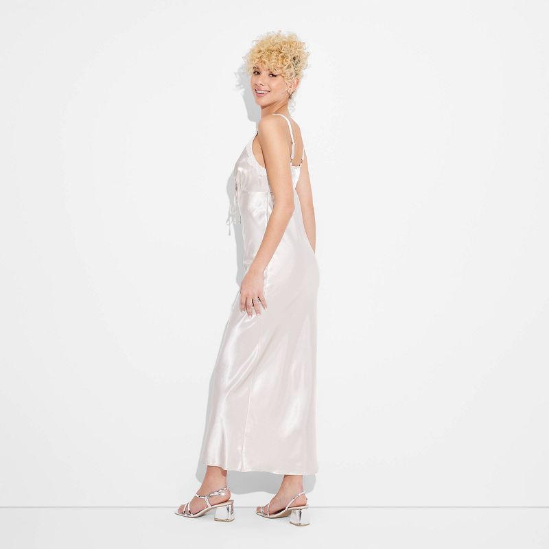 Women's Satin Lace Trim Midi Slip Dress - Wild Fable™, 4 of 11