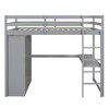 YOOCOZZ Full Size Loft Bed with Built-in Desk, Wardrobe, 2-Tier Shelf and 3 Drawers - 4 of 4