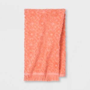 Soft Jacquard Accent Hand Towel Coral - Opalhouse , Adult Unisex, Pink