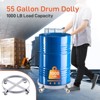 55 Gallon Drum Dolly, 1,000 Pound Capacity Barrel Dolly with Steel Frame 4 Swivel Casters Wheel, Barrel Cart - 3 of 4