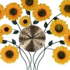 HomeRoots 31" Yellow Green And Gold Metal Silent Analog Sunflower Floral Wall Clock - 4 of 4