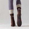 Anna-Kaci Women's 3-Pair Set Mid-Calf Grip Socks with Cushioned Soles and Motivational Text for Yoga Pilates Fitness - 2 of 4