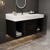 Bathroom Vanities With Ceramic Sink,Bathroom Storage Cabinet With 2 Drawers and 2 Storage Spaces,Floating Bathroom Vanity-Maison Boucle - 2 of 4