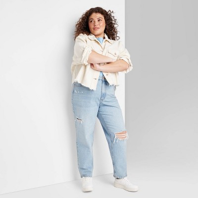 Women's Super-high Rise Curvy Tapered Jeans - Wild Fable™ Light