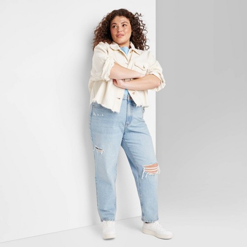 Women's High-rise Straight Jeans - Wild Fable™ Light Wash 8 : Target