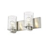 Beckett 2-Light Vanity Light - Dimmable Steel Fixture with Clear Seedy Glass Shades - 2 of 4
