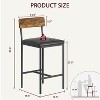 Retro Brown Bar Stools Set of 4, Counter Height with Back & Wide Upholstered Seat,25.5"with Footrest for Kitchen Island & Bars Counter,Easy Assembly - 2 of 4