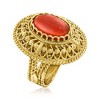 Ross-Simons Carnelian Filigree Ring in 18kt Gold Over Sterling - 3 of 4
