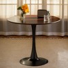 Experience Modern Elegance with Vynxaria's 24-Inch Walnut Round Dining Table ¨C Versatile Design for Kitchen, Living Room, and More! - 3 of 4
