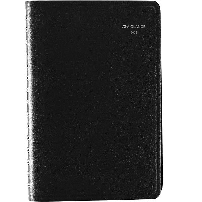 AT-A-GLANCE 2022 5" x 8" Appointment Book DayMinder Black G100-00-22