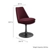 Modway Lippa Velvet Swivel Dining Side Chair in Black Mulberry – 360° Rotating Modern Accent or Office Chair - 3 of 4