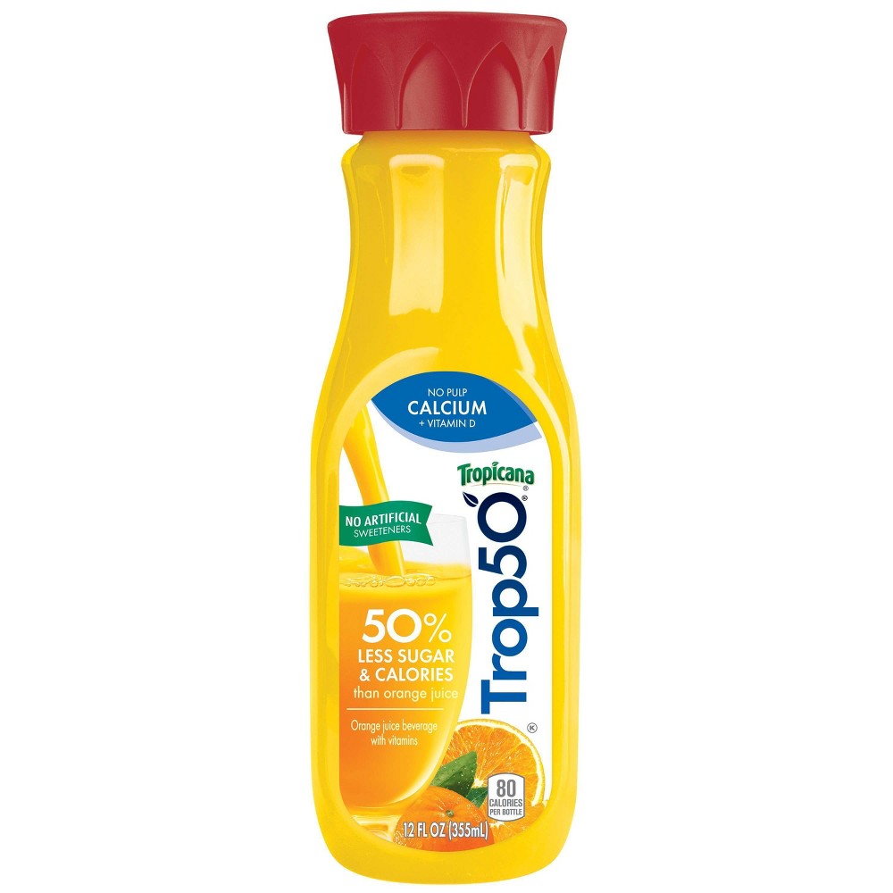 UPC 048500019047 product image for Tropicana Trop50 No Pulp Orange Juice with Calcium 12 oz | upcitemdb.com