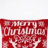 Whisen Embroidered Christmas Throw Pillow, 14x20" Velvet Lumbar Cushion with Green Holiday Accents - 3 of 4